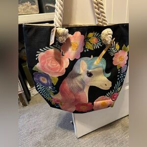 NWT: whimsical HELLO 3am USA rope handle bag